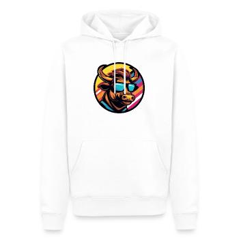 Stier Comic Cool Bulle - Männer Premium Bio Hoodie - Weiß - Vorne - Nico (187cm)