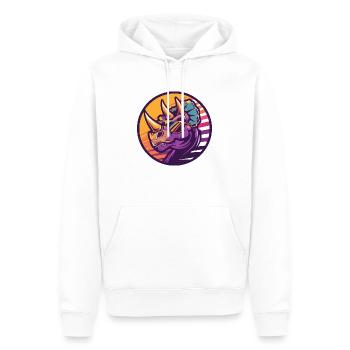 Dinosaur triceratops Comic - Men’s Premium Organic Hoodie - white - Front - Nico (187cm)