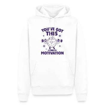 Fraise motivée - Sweat à capuche Premium bio Homme - blanc - Devant - Nico (187cm)