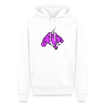 Einhorn Elefant schlecht gelaunt wütend traurig - Männer Premium Bio Hoodie - Weiß - Vorne - Nico (187cm)