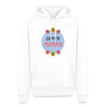 BONNE FÊTE. FÊTE DES MÈRES. FÊTE DES PÈRES. FÊTE - Sweat à capuche Premium bio Homme - blanc - Devant - Nico (187cm)