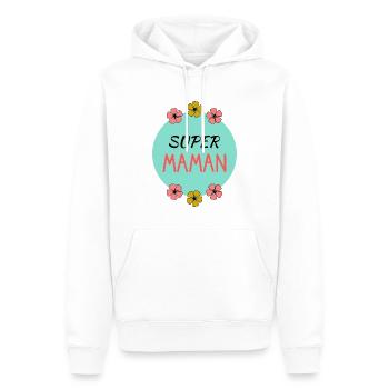 BONNE FÊTE. FÊTE DES MÈRES. FÊTE DES PÈRES. FÊTE - Sweat à capuche Premium bio Homme - blanc - Devant - Nico (187cm)