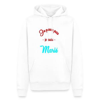 ICH KANN NICHT. HEIRATEN. ZUKÜNFTIGER BRÄUTIGAM. - Männer Premium Bio Hoodie - Weiß - Vorne - Nico (187cm)
