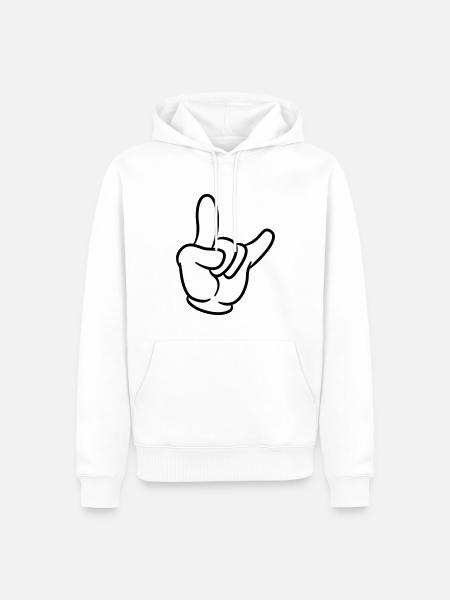 hand party symbol - Männer Premium Bio Hoodie - Weiß