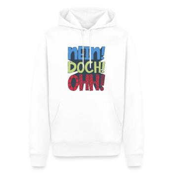 Nein! Doch! Ohh! - Lustiger Comedy Spruch - Männer Premium Bio Hoodie - Weiß - Vorne - Nico (187cm)