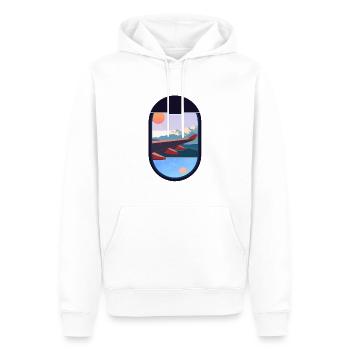 Travel Airplane Windows Landscape Nature - Men’s Premium Organic Hoodie - white - Front - Nico (187cm)