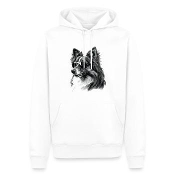 Cooler Shetland-Schäferhund mit Sonnenbrille - Männer Premium Bio Hoodie - Weiß - Vorne - Nico (187cm)