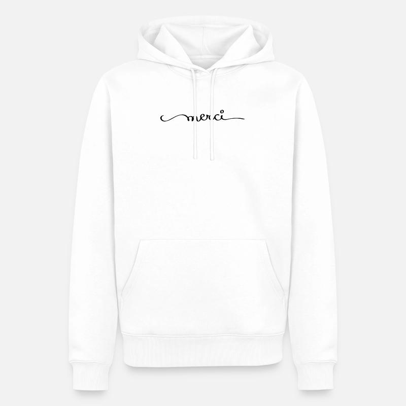 Merci tout simplement - Sweat à capuche Premium bio Homme - blanc