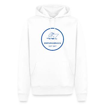 Bateau EmpuriaBrava EST 1967 - Sweat à capuche Premium bio Homme - blanc - Devant - Nico (187cm)
