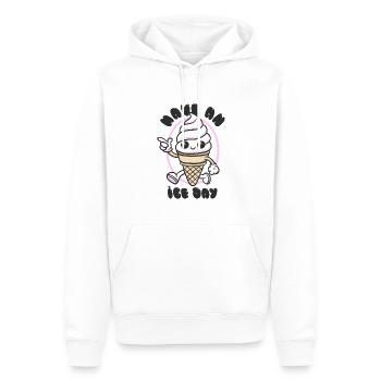 Have an Ice Day - Mascotte de crème glacée sucrée - Sweat à capuche Premium bio Homme - blanc - Devant - Nico (187cm)