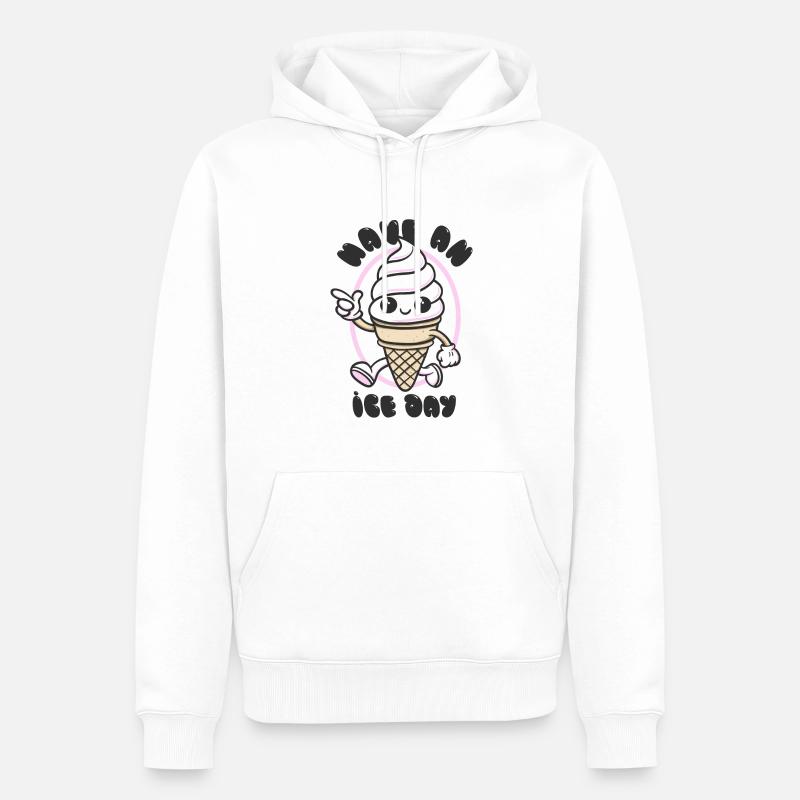 Have an Ice Day - Süßes Eiscreme Maskottchen - Männer Premium Bio Hoodie - Weiß