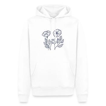 Blaue Mohnblumen - Männer Premium Bio Hoodie - Weiß - Vorne - Nico (187cm)