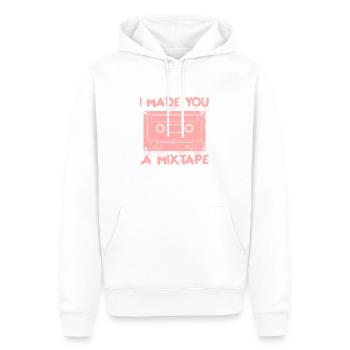 Ich habe dir ein Mixtape gemacht, Vintage Retro 80s Vibe - Männer Premium Bio Hoodie - Weiß - Vorne - Nico (187cm)