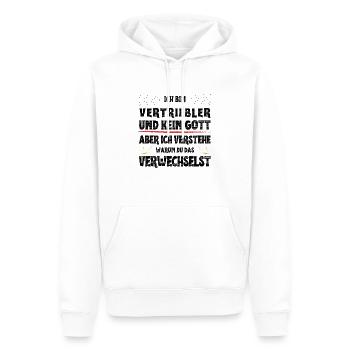 Vertriebler und kein Gott schwarz Vertrieb & Sale - Männer Premium Bio Hoodie - Weiß - Vorne - Nico (187cm)