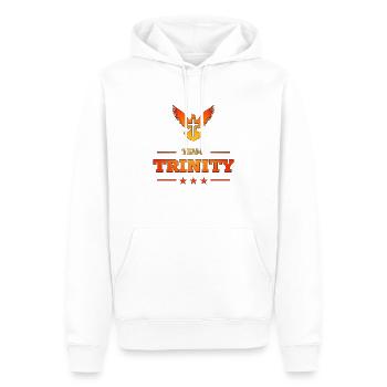 TEAM TRINITY - Sweat à capuche Premium bio Homme - blanc - Devant - Nico (187cm)