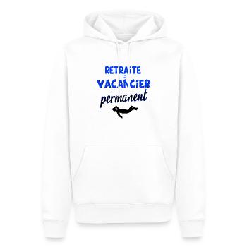 retraite vacancier permanent, cadeau grand père - Sweat à capuche Premium bio Homme - blanc - Devant - Nico (187cm)
