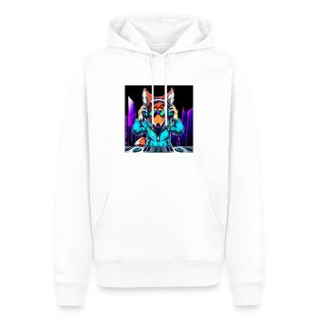 DJ Fox - Männer Premium Bio Hoodie - Weiß - Vorne - Nico (187cm)