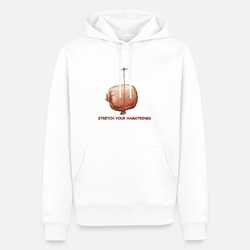 Dehnt euch! - Männer Premium Bio Hoodie - Weiß
