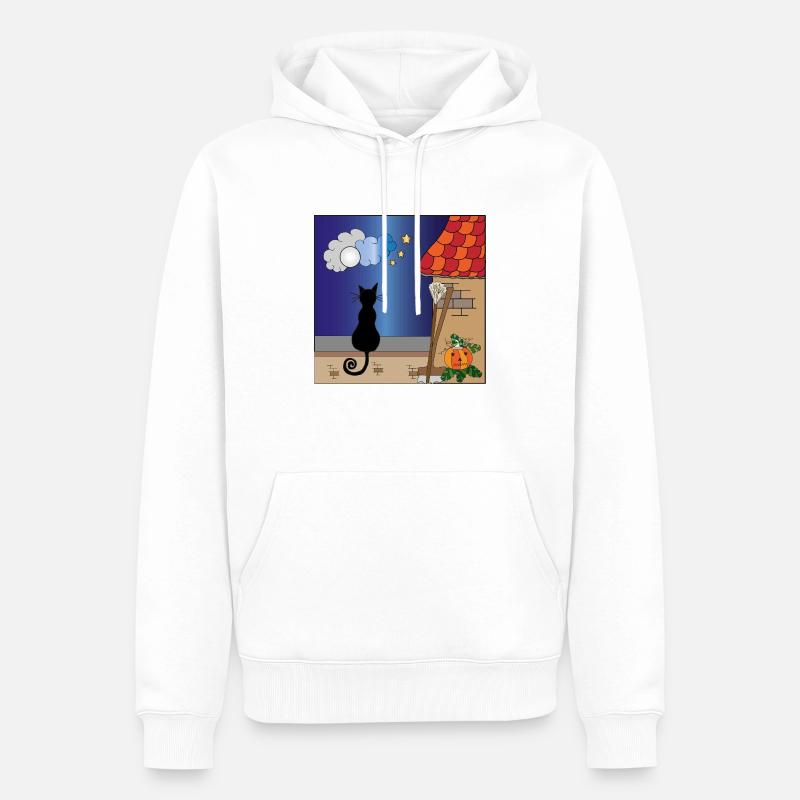 Couleur du chat sur le mur - Sweat à capuche Premium bio Homme - blanc