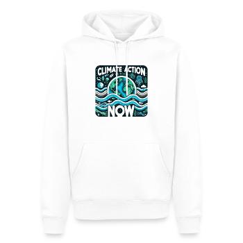 Action pour le climat maintenant - Sweat à capuche Premium bio Homme - blanc - Devant - Nico (187cm)