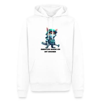 Unerwartet brav: Eigentlich gut erzogen? - Männer Premium Bio Hoodie - Weiß - Vorne - Nico (187cm)