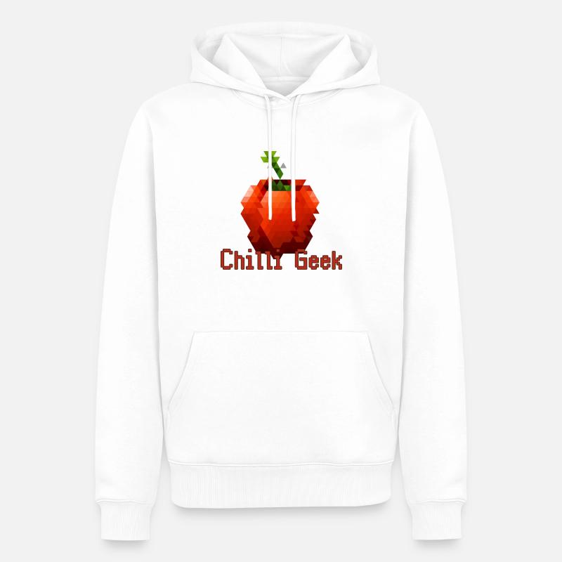Chilli,geek,chilli geek,pixel - Männer Premium Bio Hoodie - Weiß