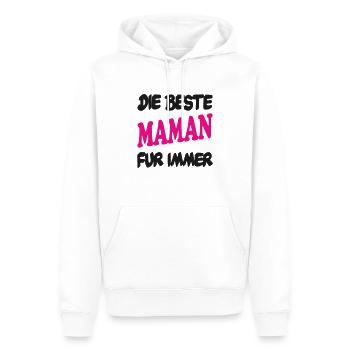 DIE BESTE MAMAN FUR IMMER - Sweat à capuche Premium bio Homme - blanc - Devant - Nico (187cm)