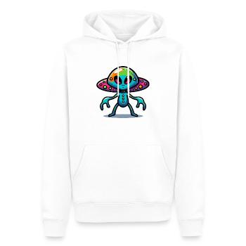 Rencontre extraterrestre - Sweat à capuche Premium bio Homme - blanc - Devant - Nico (187cm)