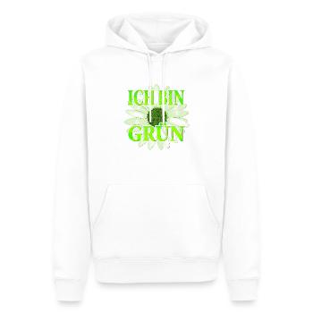 Je suis vert - Fleur de marguerite - Sweat à capuche Premium bio Homme - blanc - Devant - Nico (187cm)