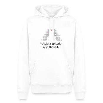 Pixels pour les lève-tôt - Sweat à capuche Premium bio Homme - blanc - Devant - Nico (187cm)