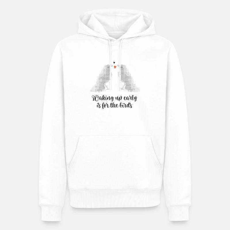 Pixels pour les lève-tôt - Sweat à capuche Premium bio Homme - blanc