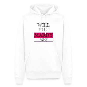 Veux-tu m'épouser - Sweat à capuche Premium bio Homme - blanc - Devant - Nico (187cm)
