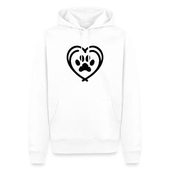 Patte Coeur - Sweat à capuche Premium bio Homme - blanc - Devant - Nico (187cm)