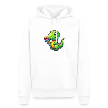 Dino Comic Cream - Men’s Premium Organic Hoodie - white - Front - Nico (187cm)