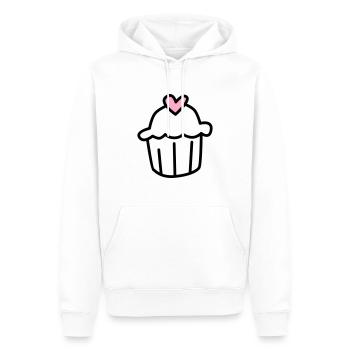 Muffin Illustration - Männer Premium Bio Hoodie - Weiß - Vorne - Nico (187cm)