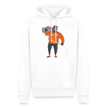 Gangster mit Baseballschläger und Ghettoblaster - Männer Premium Bio Hoodie - Weiß - Vorne - Nico (187cm)