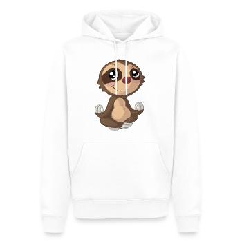 Paresse de dessin animé de yoga - Sweat à capuche Premium bio Homme - blanc - Devant - Nico (187cm)