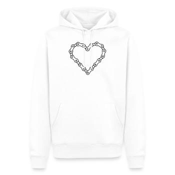 Fahrrad Liebe Fahrradkette Herz - Männer Premium Bio Hoodie - Weiß - Vorne - Nico (187cm)