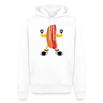 Hot Dog Bodybuilding Fitness Gym Cadeau - Sweat à capuche Premium bio Homme - blanc - Devant - Nico (187cm)