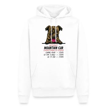 Ohne Berg-Cur ist alles doof - Männer Premium Bio Hoodie - Weiß - Vorne - Nico (187cm)