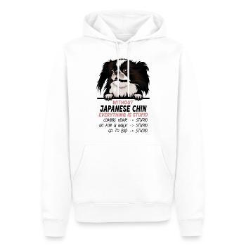 Ohne Japanischer Chin ist alles doof - Männer Premium Bio Hoodie - Weiß - Vorne - Nico (187cm)