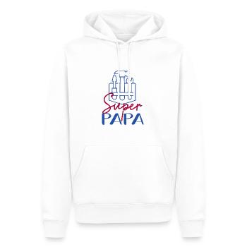 Super Papy Bricoleur - Sweat à capuche Premium bio Homme - blanc - Devant - Nico (187cm)