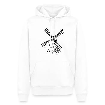 Moulin à vent vintage classique - Sweat à capuche Premium bio Homme - blanc - Devant - Nico (187cm)