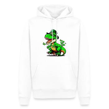 St. Patrick Day T-Rex Dinosaurier mit Hut - Männer Premium Bio Hoodie - Weiß - Vorne - Nico (187cm)