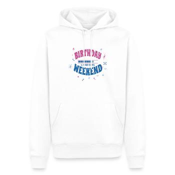 Décoration d’anniversaire Week-end d’anniversaire Chargement - Sweat à capuche Premium bio Homme - blanc - Devant - Nico (187cm)