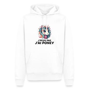 Ich kann nicht, ich habe ein Pony - Männer Premium Bio Hoodie - Weiß - Vorne - Nico (187cm)