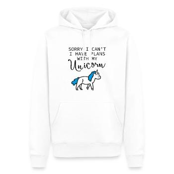 Je ne peux pas, j’ai des projets avec ma licorne Einhorn - Sweat à capuche Premium bio Homme - blanc - Devant - Nico (187cm)