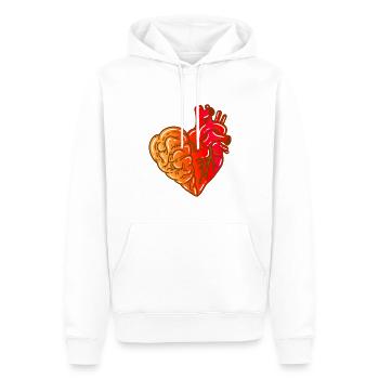Cœur Cerveau - Sweat à capuche Premium bio Homme - blanc - Devant - Nico (187cm)