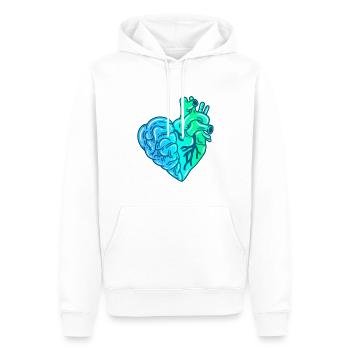 Herz - Männer Premium Bio Hoodie - Weiß - Vorne - Nico (187cm)