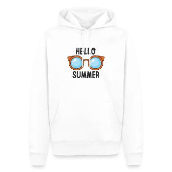 Hello Summer für den Sommer Urlaub am Strand Meer - Männer Premium Bio Hoodie - Weiß - Vorne - Nico (187cm)